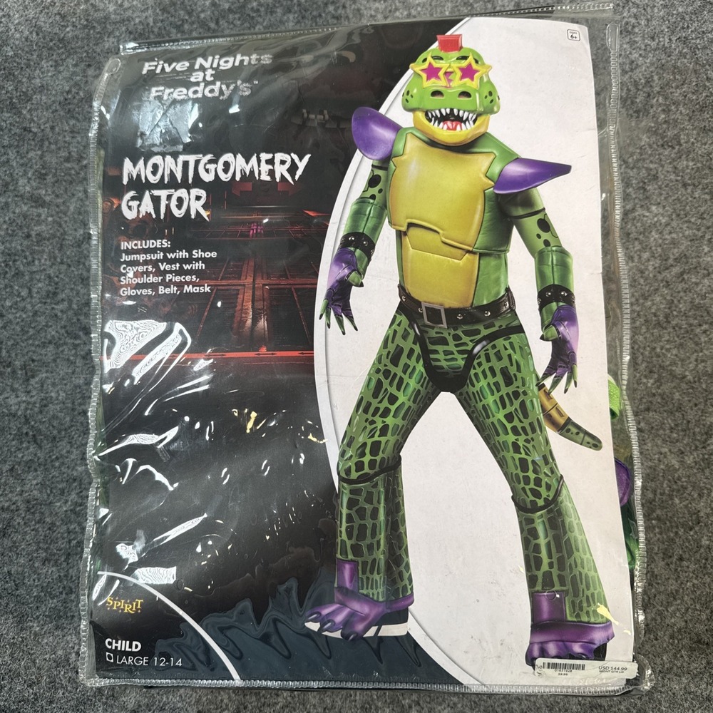 Five Nights at Freddy's Montgomery Gator Costume New Child Size Large 12/14